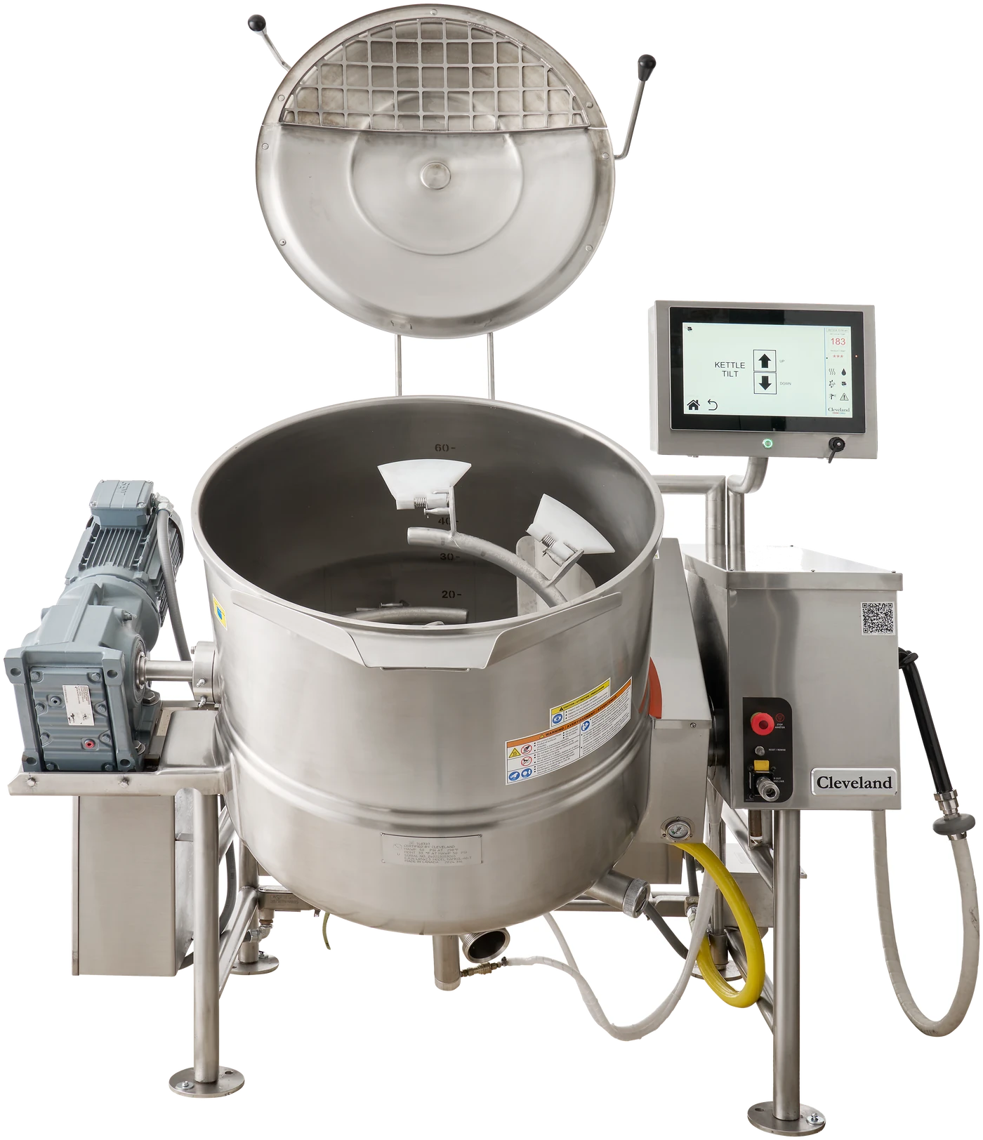 Cleveland HA-MKGL-HMI mixer kettle with feature callouts